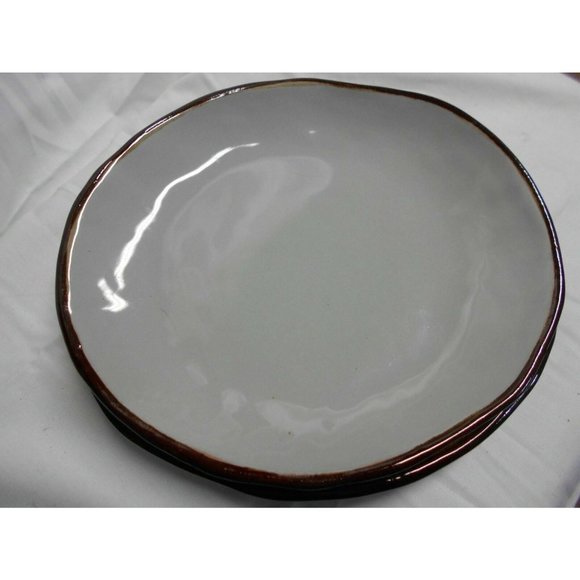 Essex 8 x 7 Plate Gray Brown Set of 2 Lovely - Picture 3 of 3